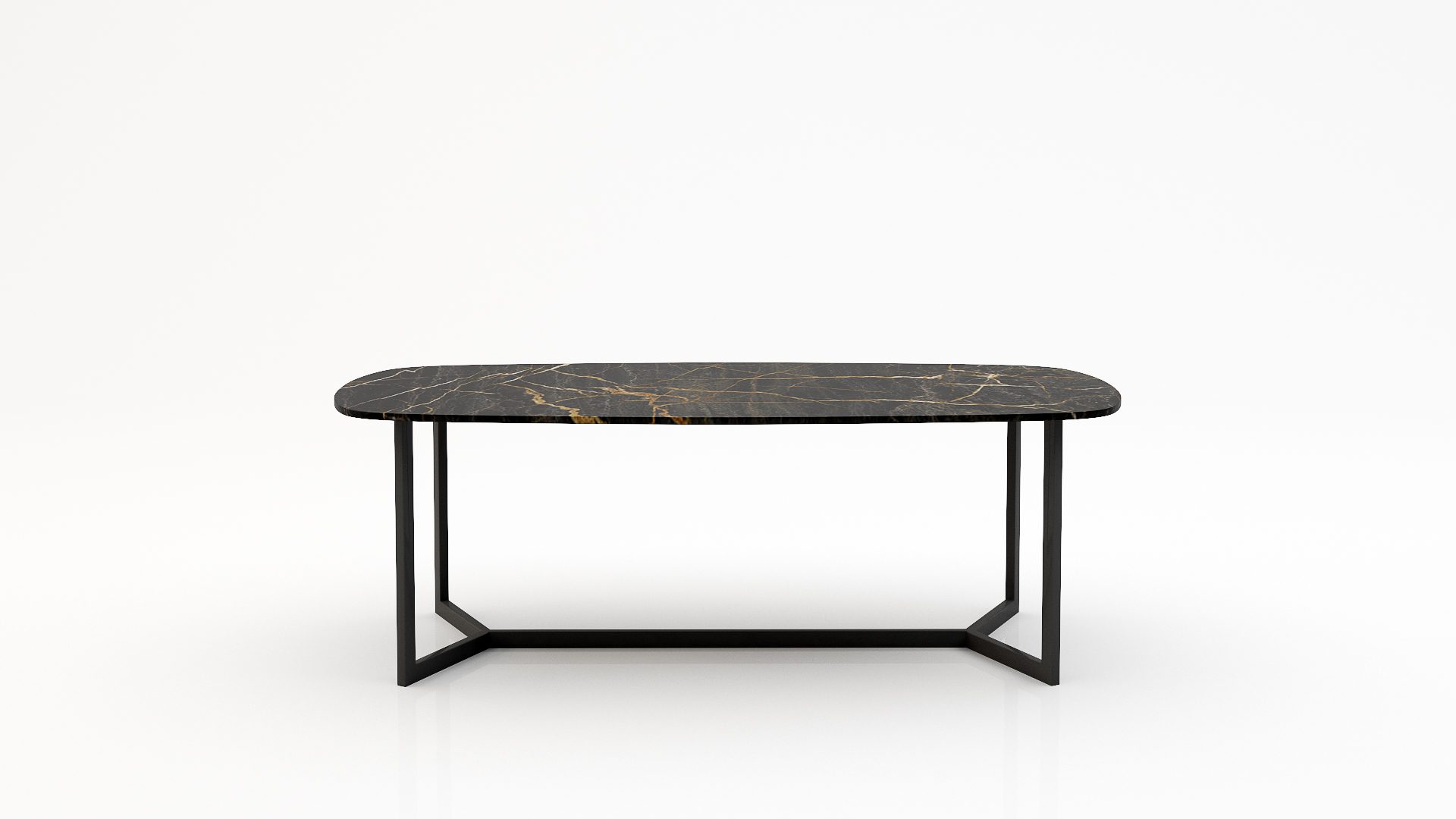 Deens ovale marmeren eettafel Anatra Nero saint port laurent