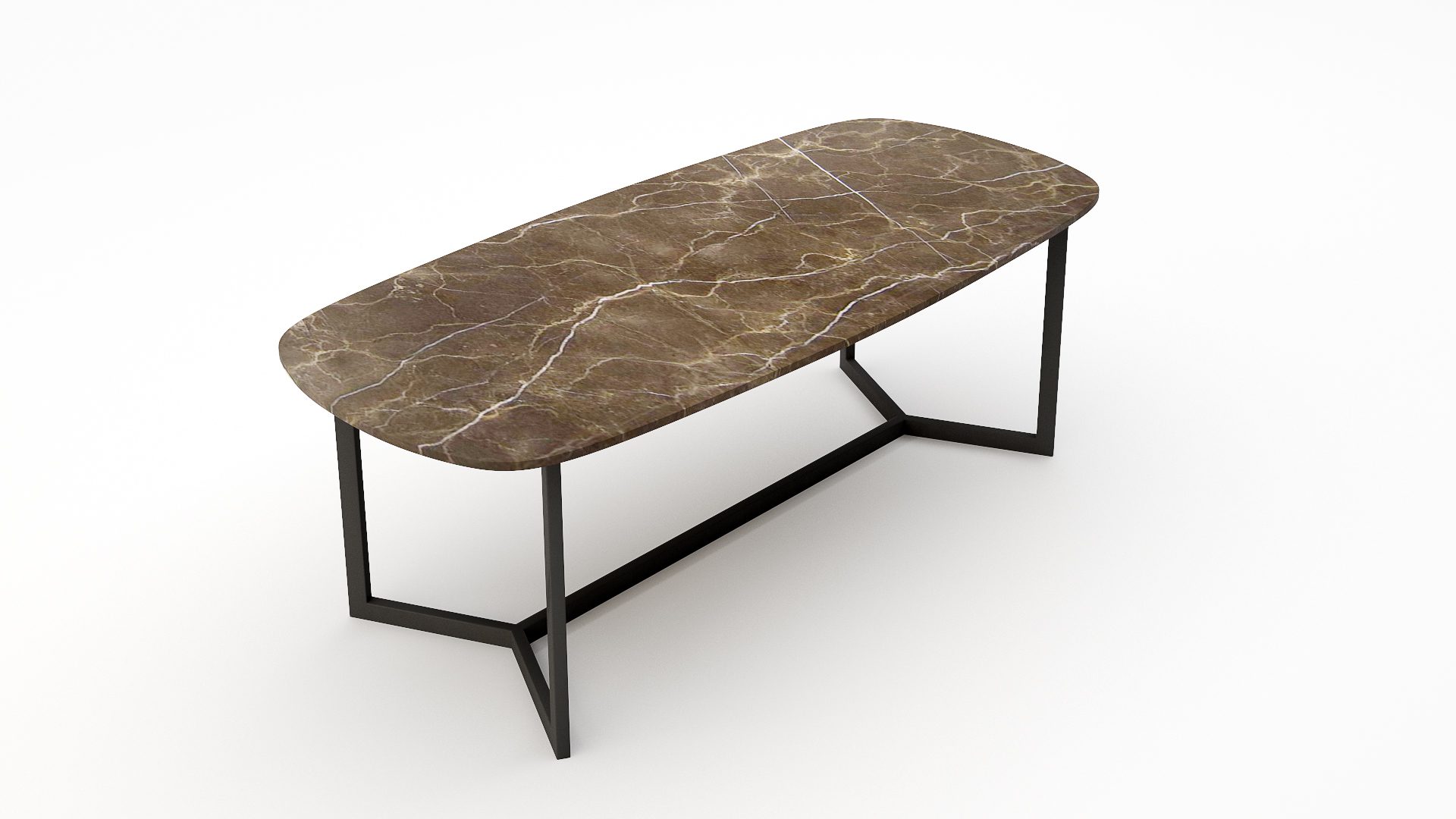 Deens ovale marmeren eettafel Anatra – Royal Brown
