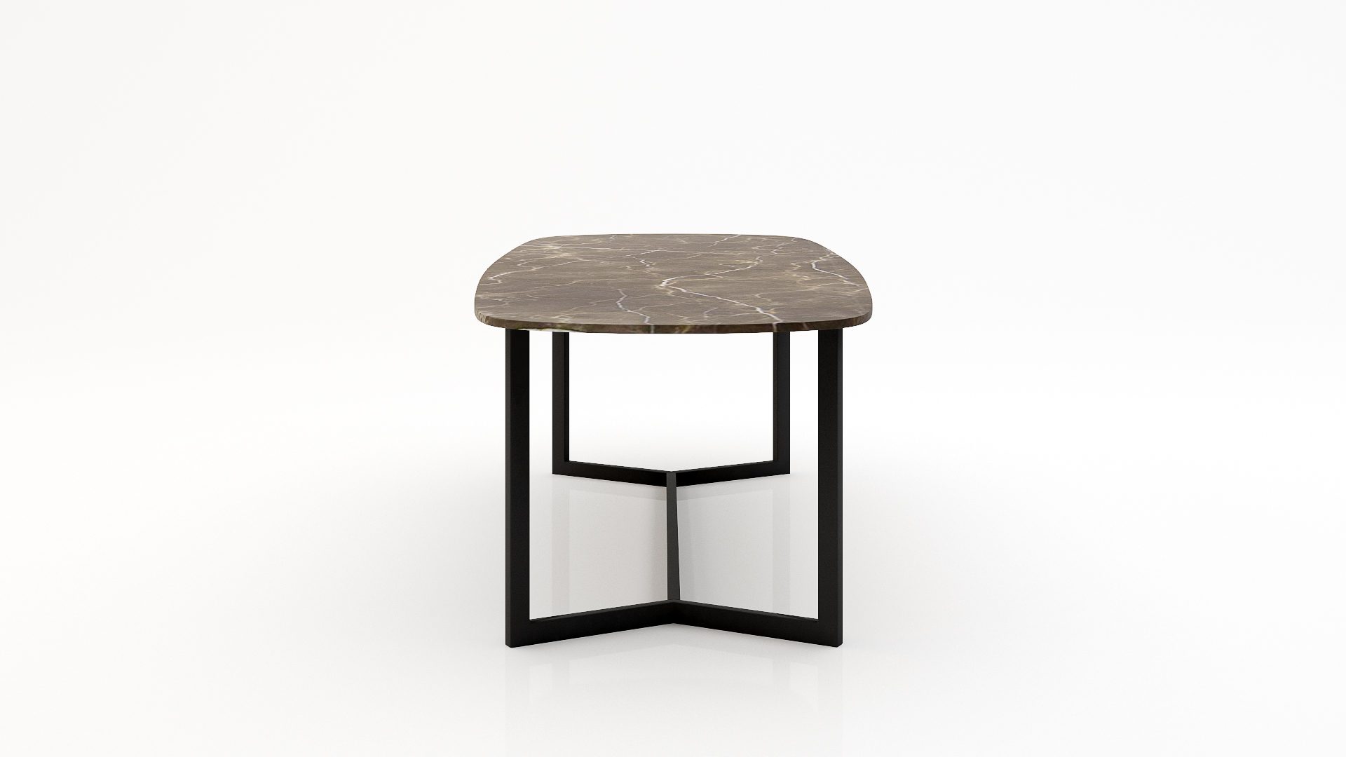 Deens ovale marmeren eettafel Anatra – Royal Brown
