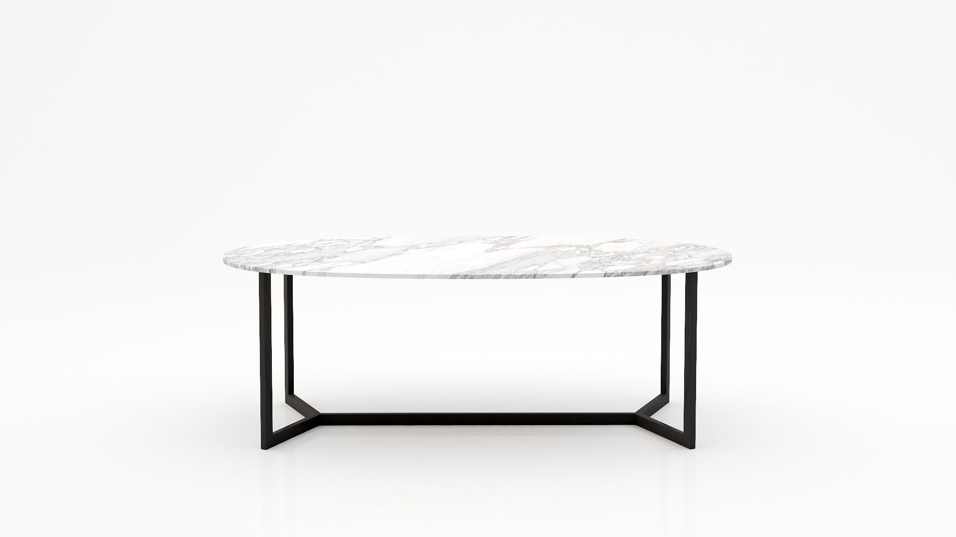 Ovale marmeren eettafel Anatra – Arabescato Carrara