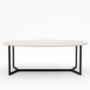 Ovale marmeren eettafel Anatra – Mont Blanc Quartzite