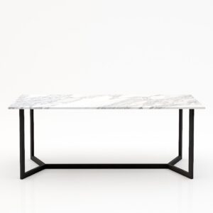 Rechthoekige marmeren eettafel Anatra – Arabescato Carrara