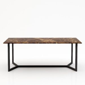 Rechthoekige marmeren eettafel Anatra – Emperador dark