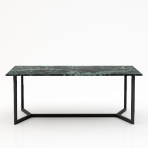 Rechthoekige marmeren eettafel Anatra – Verde rameggiato
