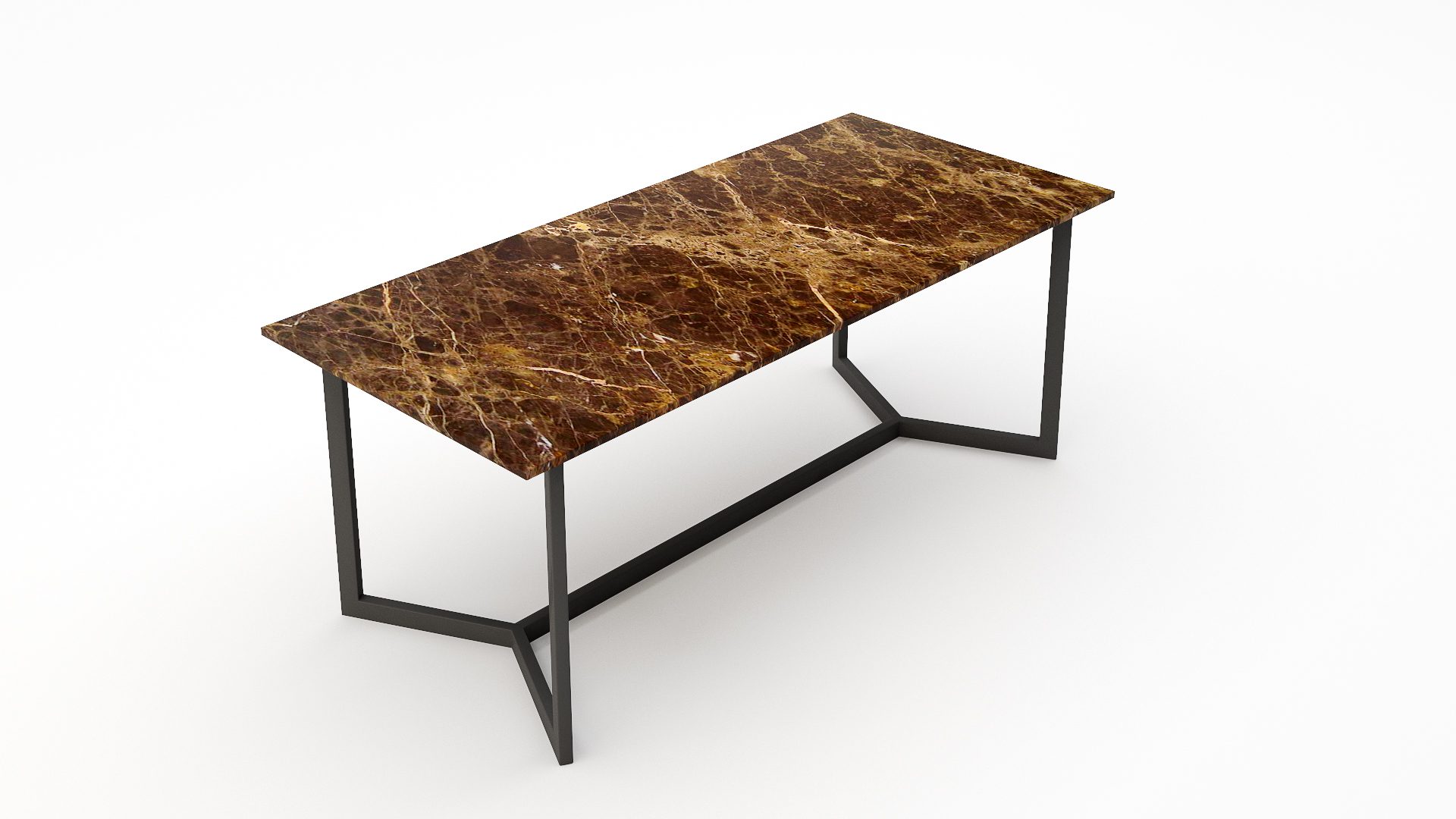 Rechthoekige marmeren eettafel Anatra – Emperador dark