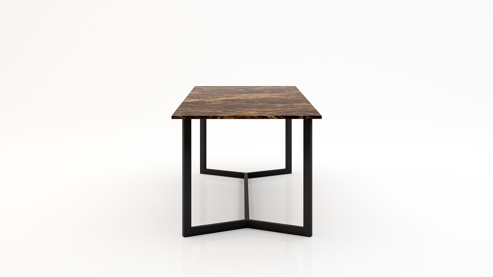 Rechthoekige marmeren eettafel Anatra – Emperador dark