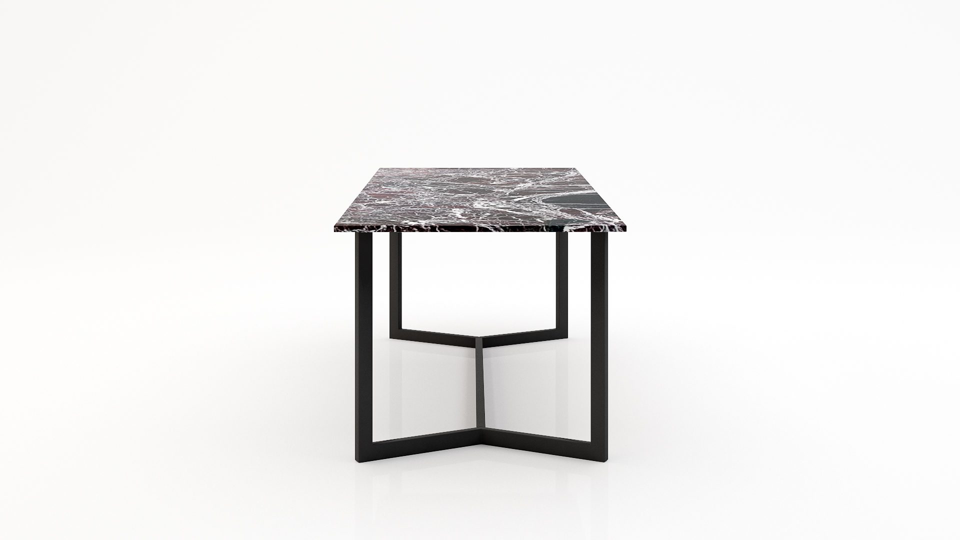 Rechthoekige marmeren eettafel Anatra – Rosso Levanto