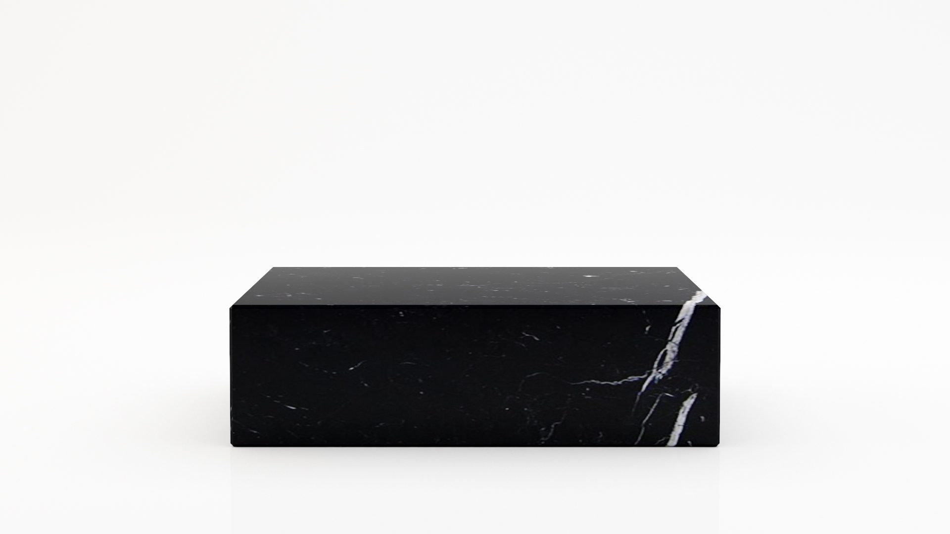 Rechthoekige marmeren salontafel Blocco – Nero Marquina