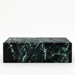 Rechthoekige marmeren salontafel Blocco – Verde rameggiato