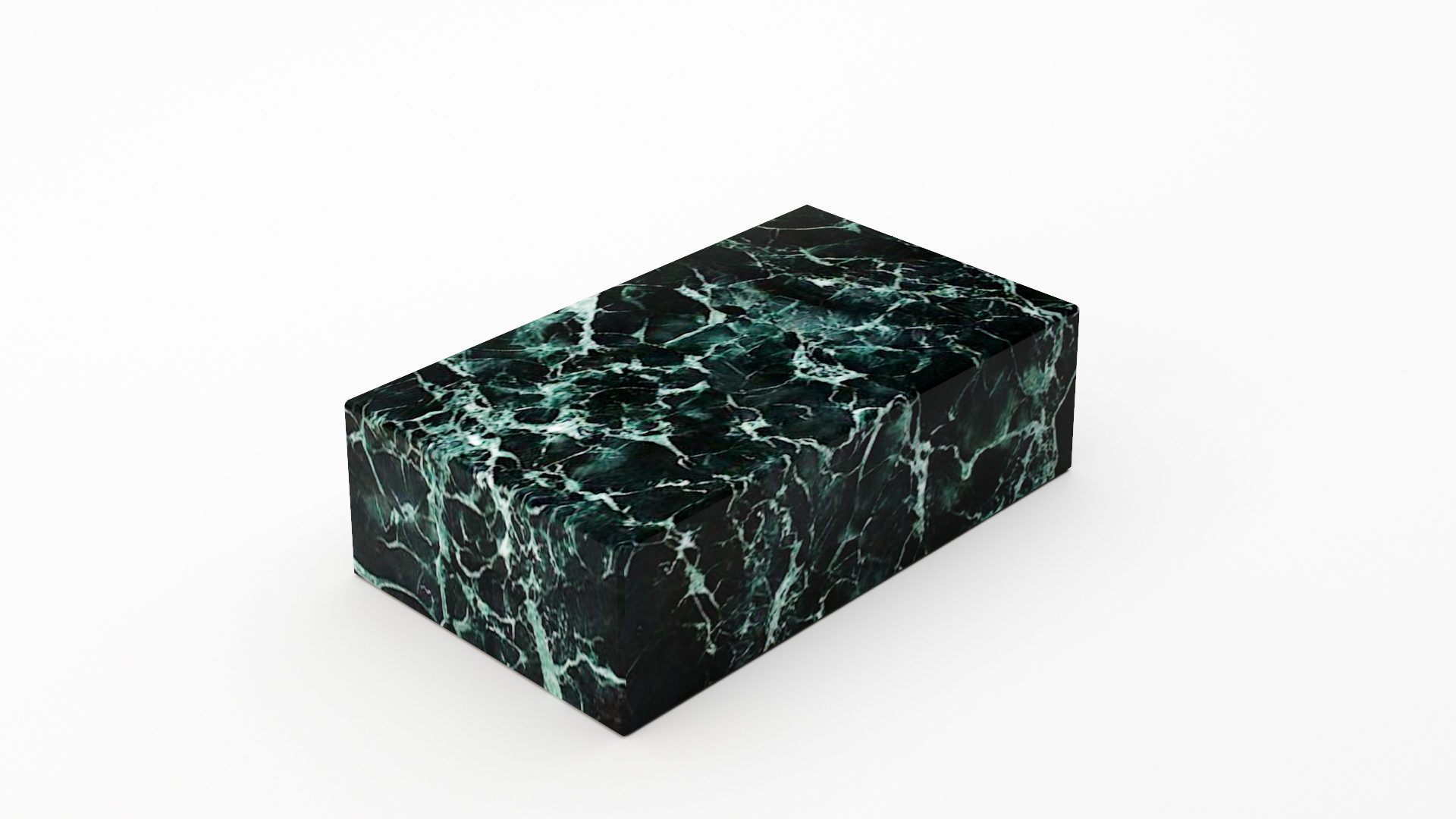 Rechthoekige marmeren salontafel Blocco – Verde rameggiato