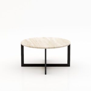 Ronde marmeren salontafel Caffė 4 – Travertino Chiaro