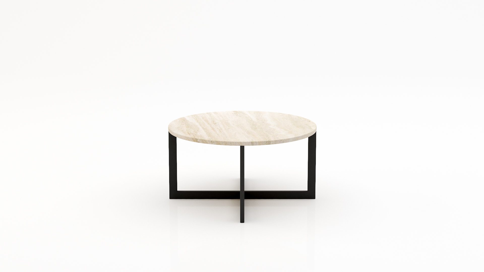 Ronde marmeren salontafel Caffė 4 – Travertino Chiaro