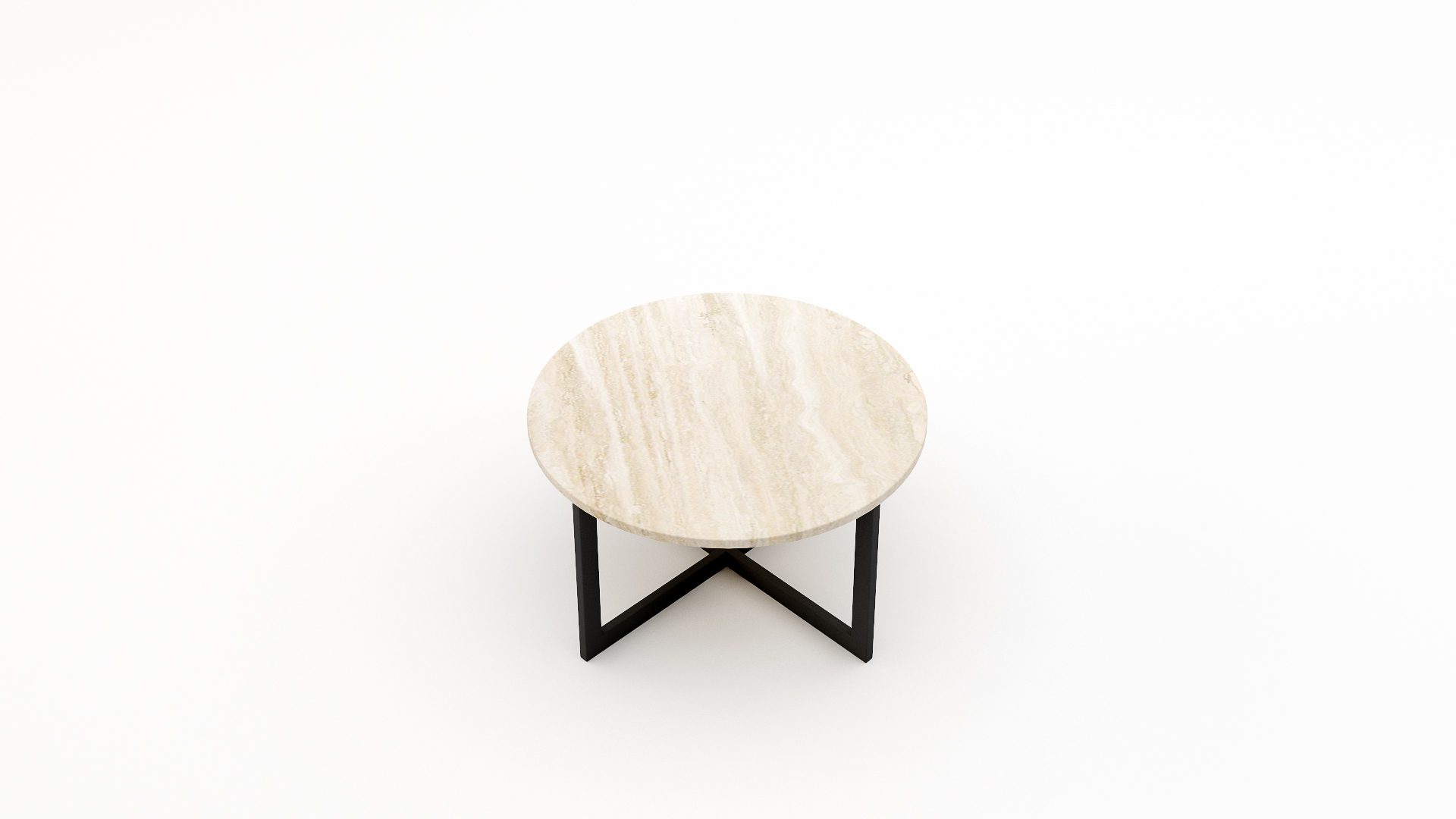 Ronde marmeren salontafel Caffė 4 – Travertino Chiaro