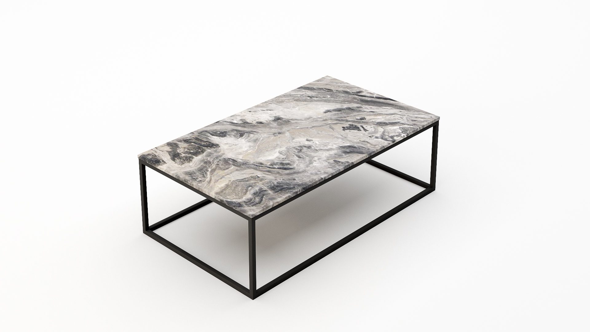 Rechthoekige marmeren salontafel Cornice Arabescato Orobico Grigio
