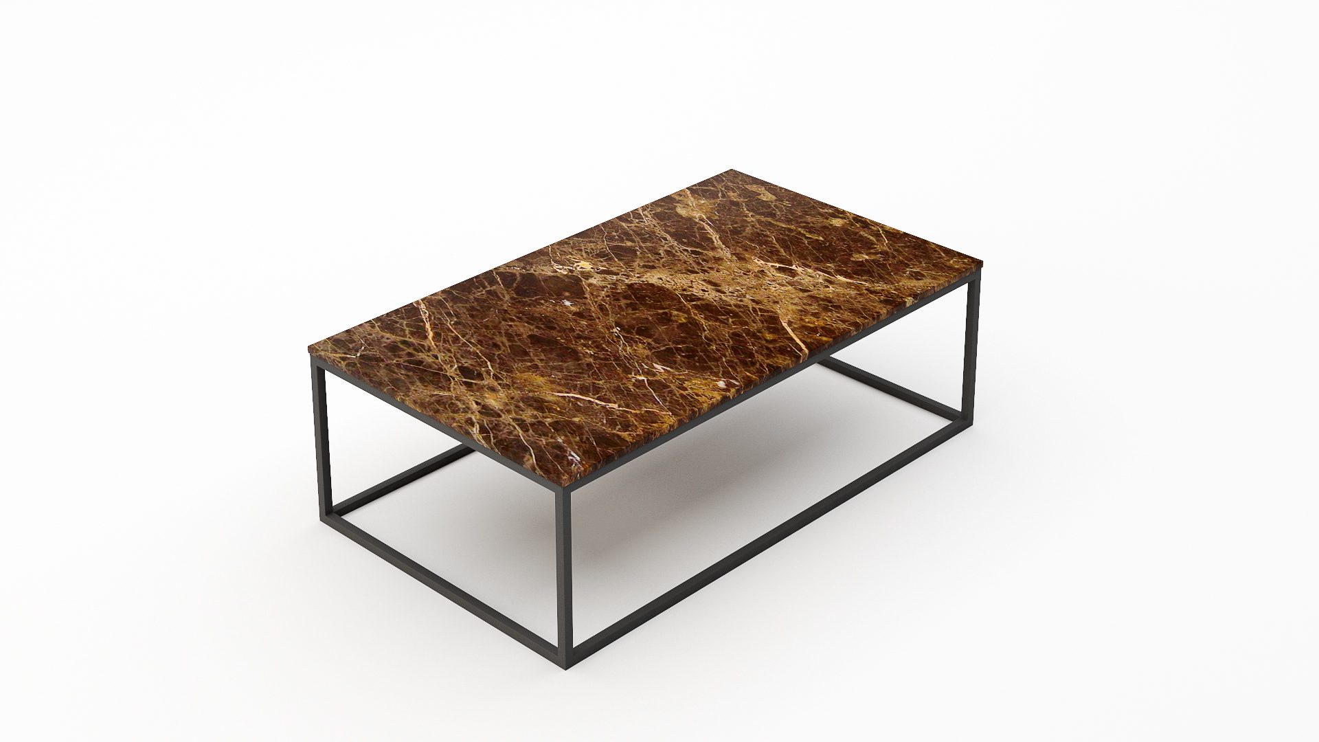 Rechthoekige marmeren salontafel Cornice – Emperador dark