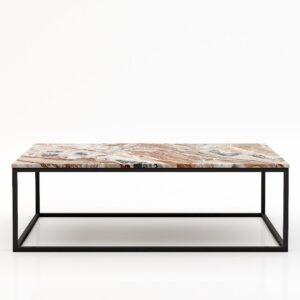Rechthoekige marmeren salontafel Cornice Arabescato Orobico Rosso