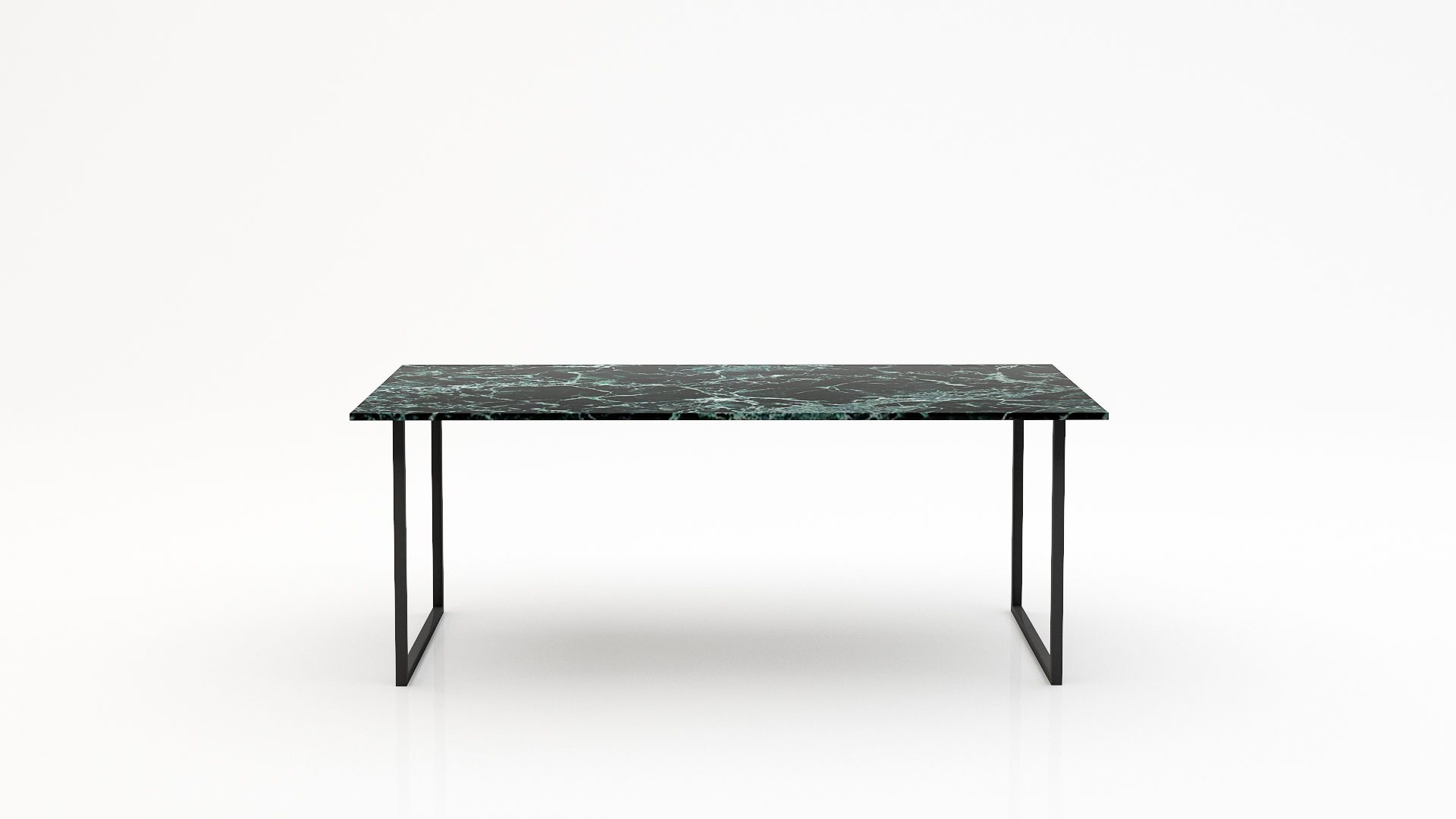 Rechthoekige marmeren eettafel Gambe U – Verde rameggiato