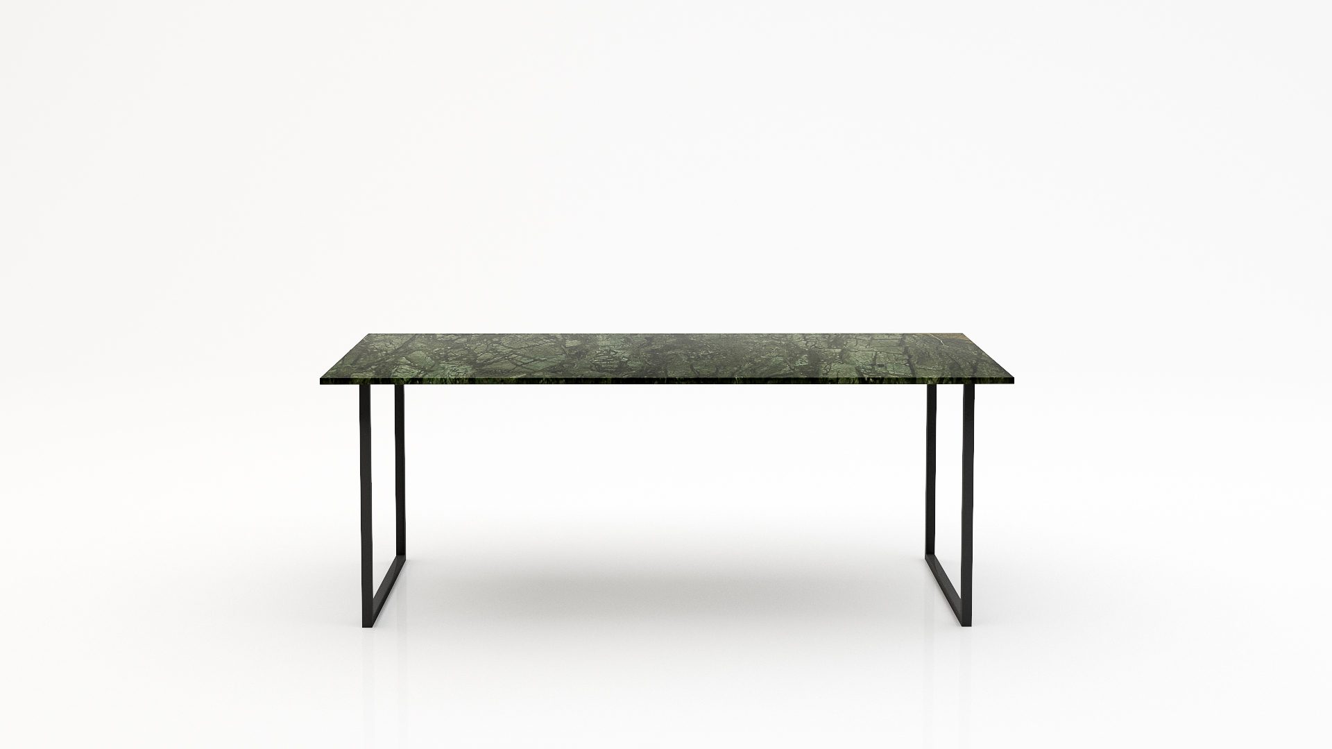 Rechthoekige marmeren eettafel Gambe U – Verde Guatemala
