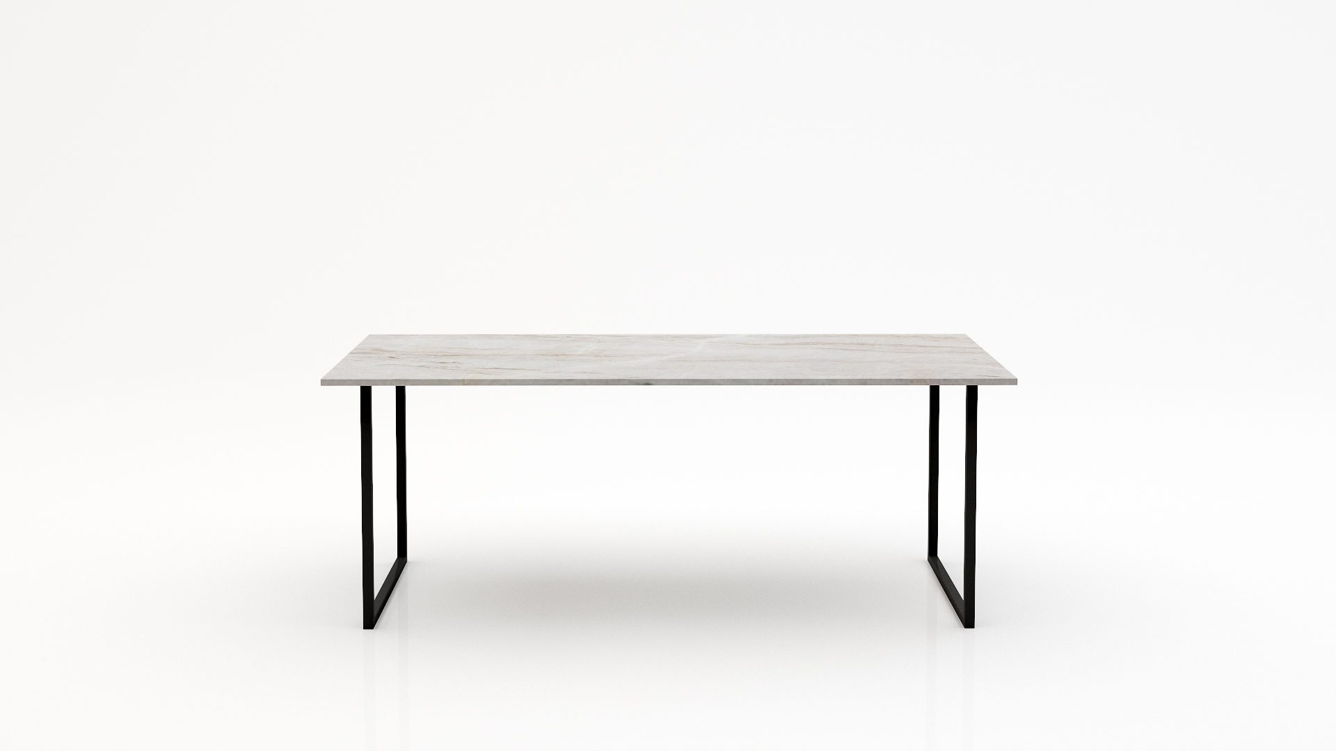 Rechthoekige marmeren eettafel Gambe U – Taj Mahal Quartzite