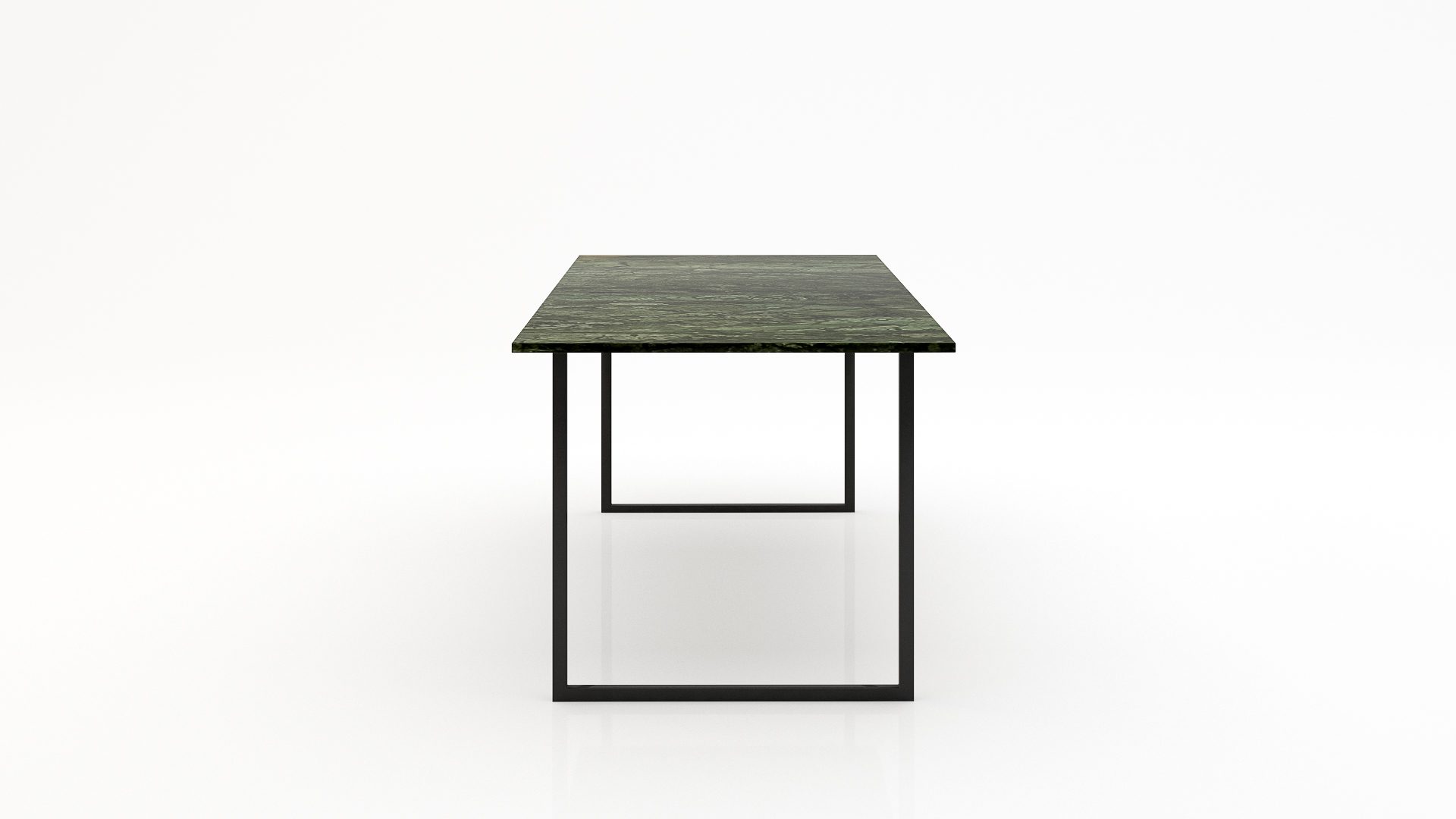 Rechthoekige marmeren eettafel Gambe U – Verde Guatemala