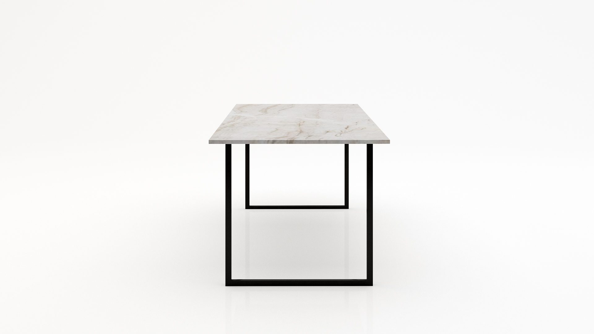 Rechthoekige marmeren eettafel Gambe U – Taj Mahal Quartzite