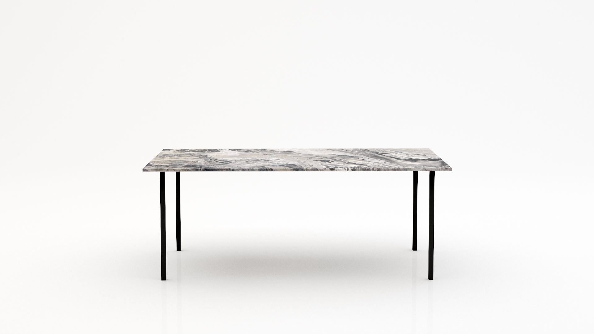 Rechthoekige marmeren eettafel Gambe Quattro Arabescato Orobico Grigio
