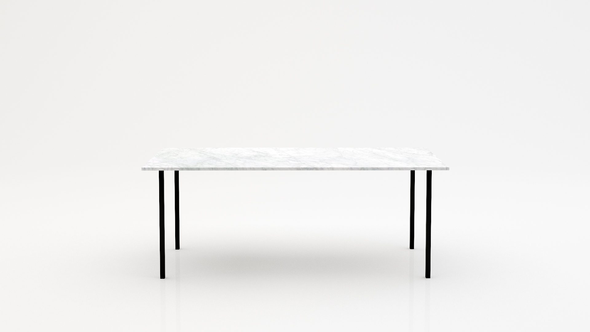 Rechthoekige marmeren eettafel Gambe Quattro Bianco Carrara CD CHIARO