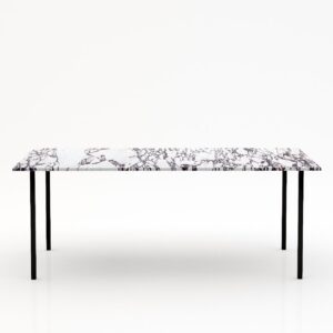 Rechthoekige marmeren eettafel Gambe Quattro Calcatta Viola