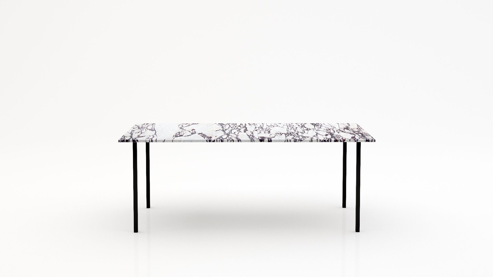 Rechthoekige marmeren eettafel Gambe Quattro Calcatta Viola