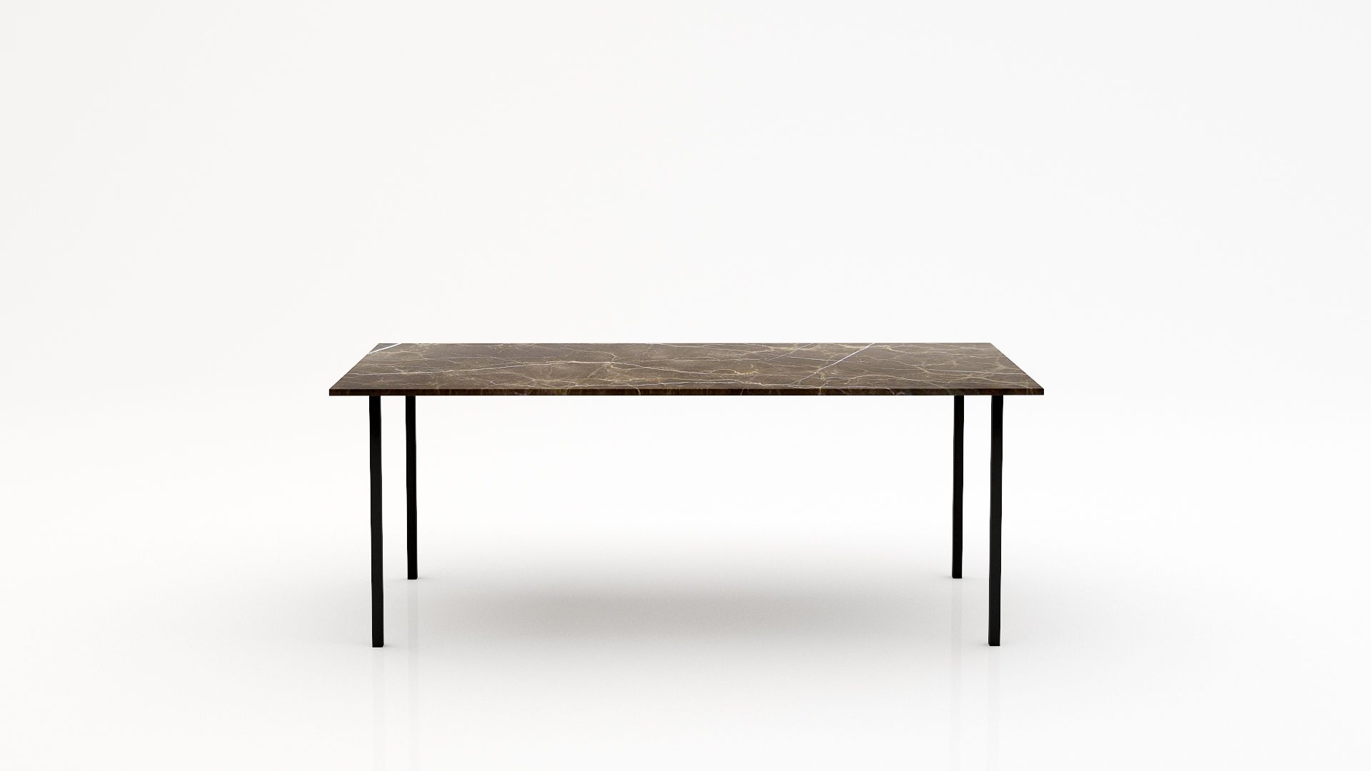 Rechthoekige marmeren eettafel Gambe Quattro – Royal Brown