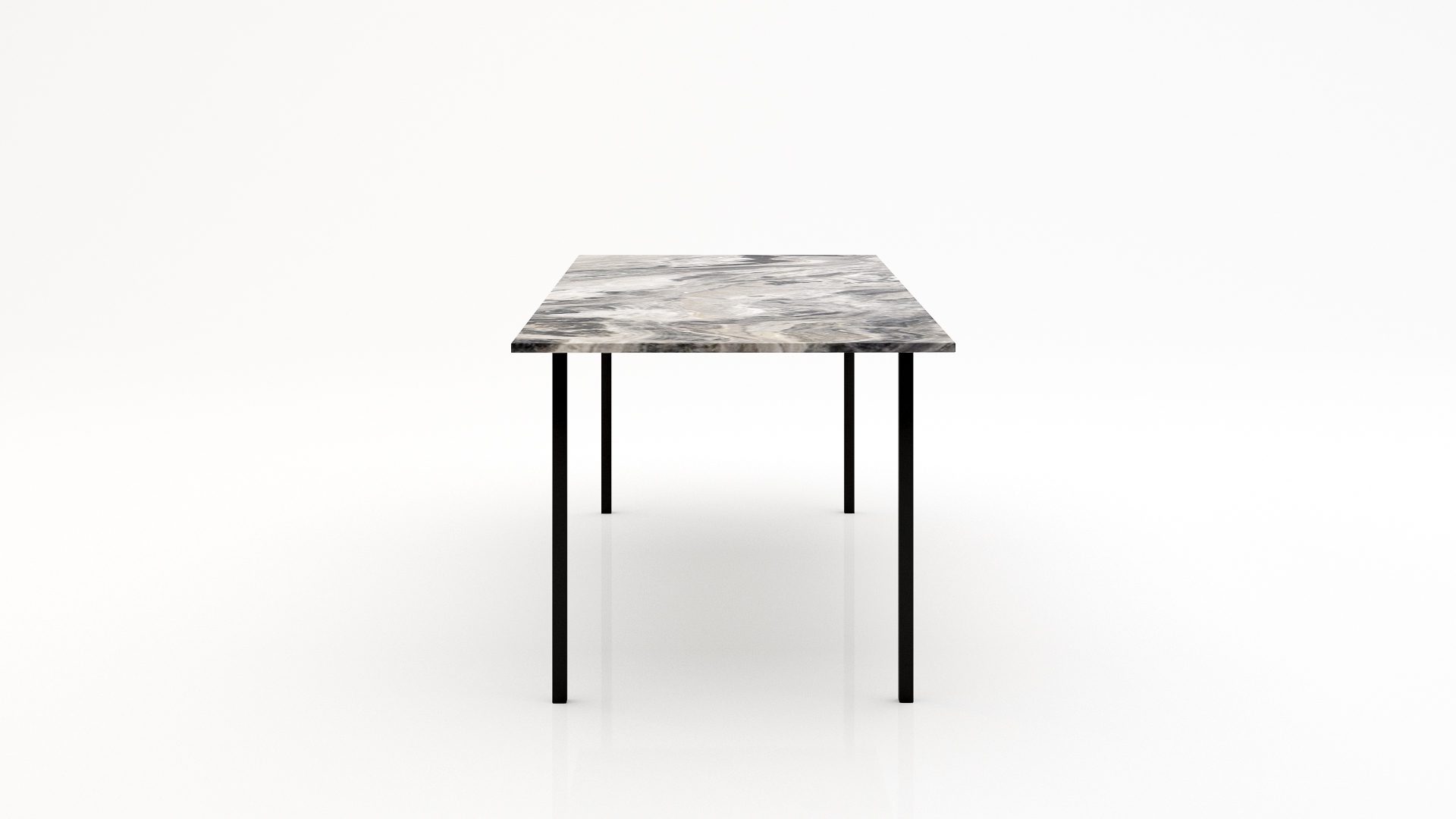 Rechthoekige marmeren eettafel Gambe Quattro Arabescato Orobico Grigio
