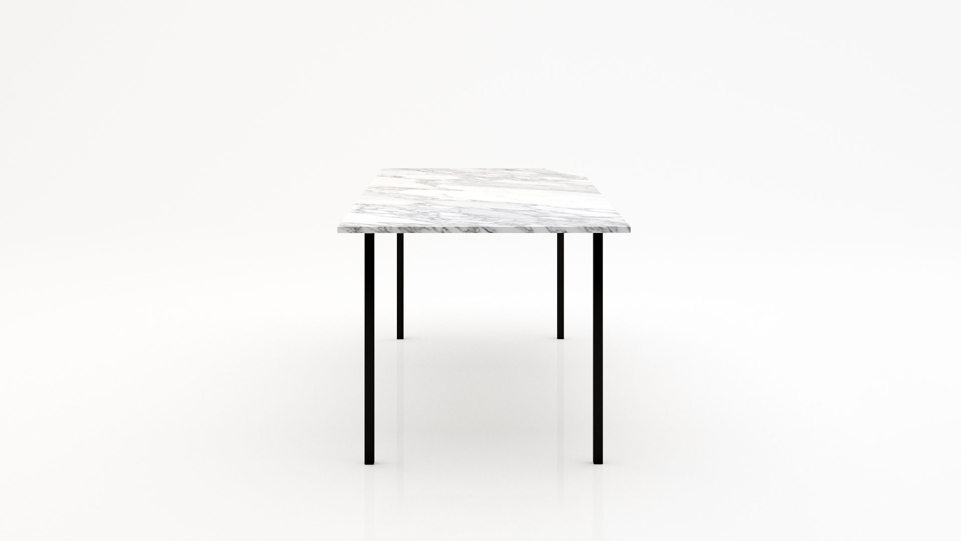Rechthoekige marmeren eettafel Gambe Quattro Arabescato Carrara