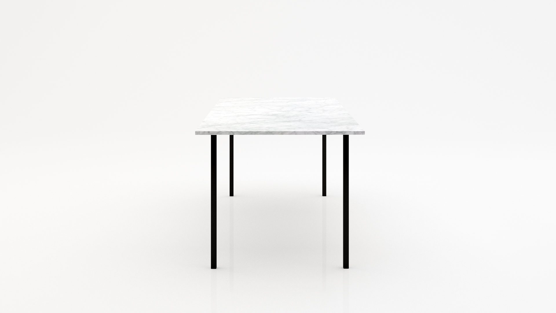 Rechthoekige marmeren eettafel Gambe Quattro Bianco Carrara CD CHIARO