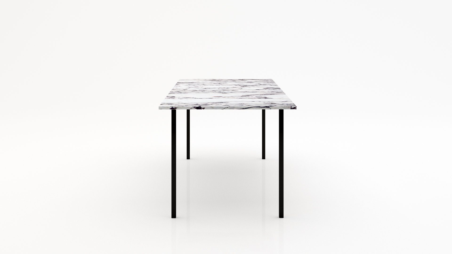Rechthoekige marmeren eettafel Gambe Quattro Calcatta Viola