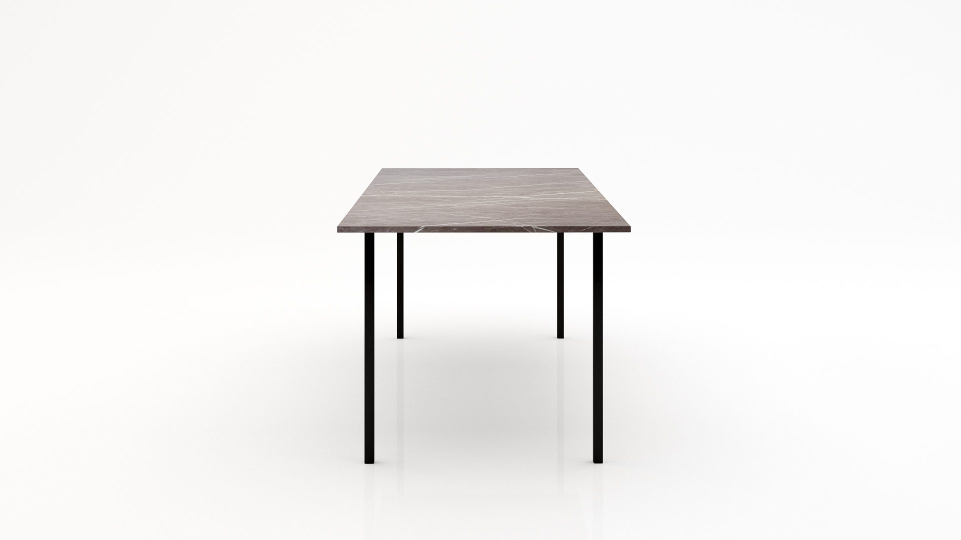 Rechthoekige marmeren eettafel Gambe Quattro – Pietra Grey