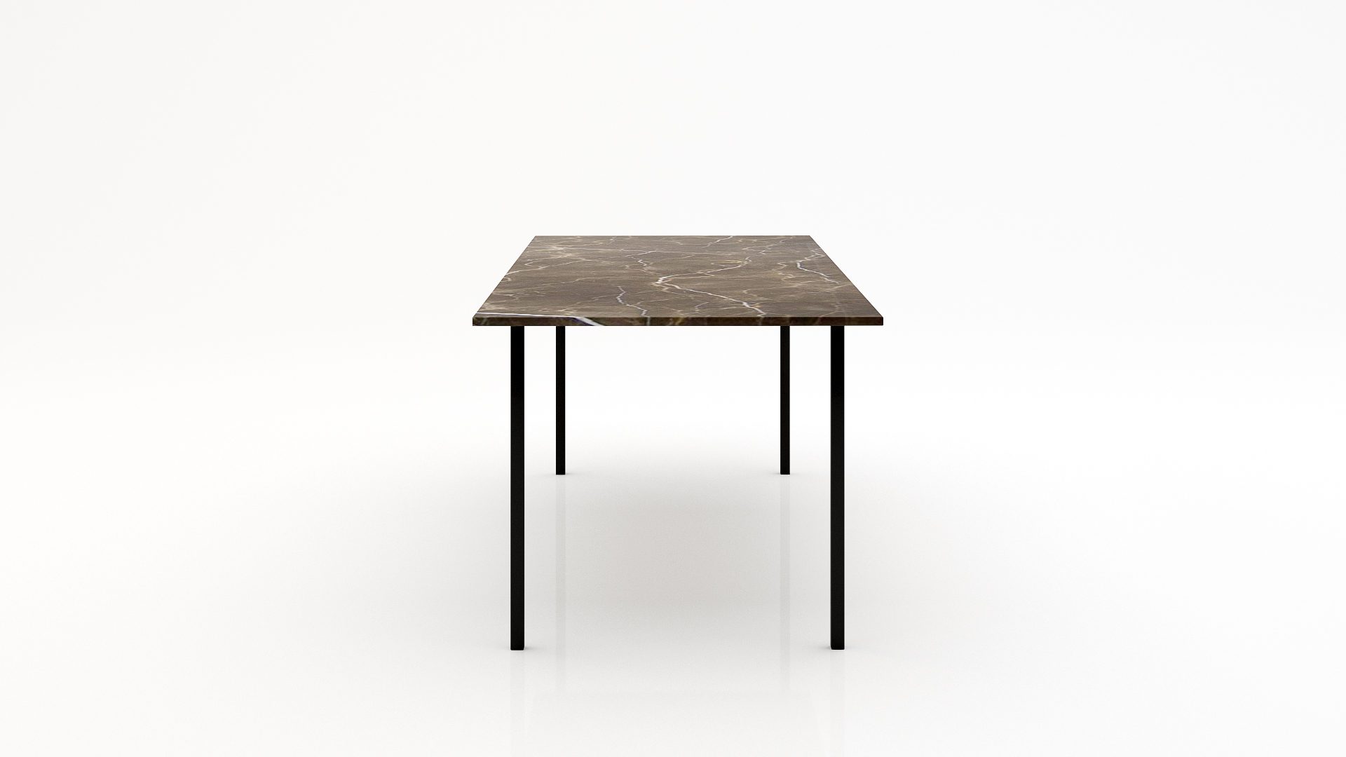Rechthoekige marmeren eettafel Gambe Quattro – Royal Brown