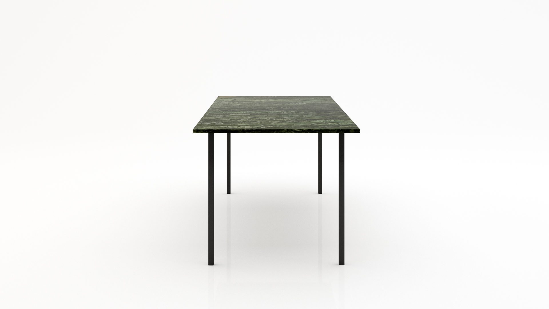 Rechthoekige marmeren eettafel Gambe Quattro Verde Guatemala