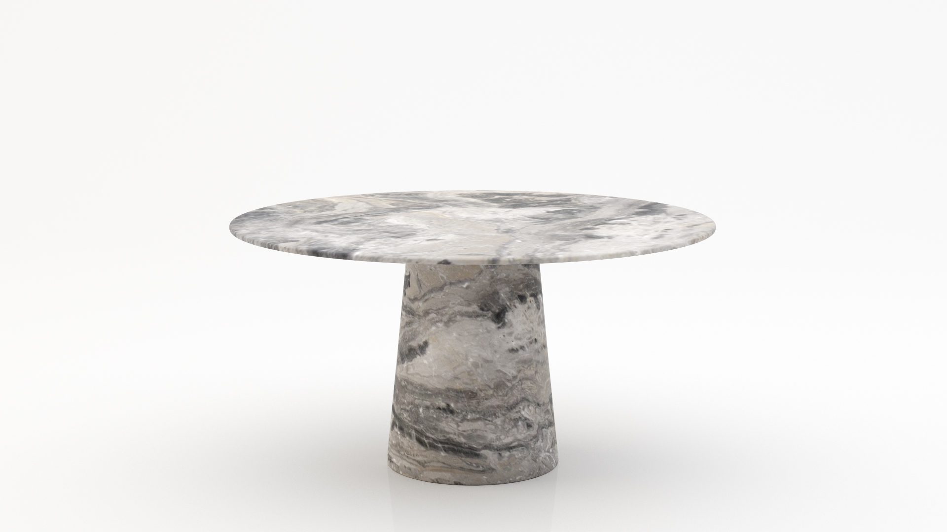 Ronde marmeren eettafel Gelato marmo Arabescato Orobico Grigio