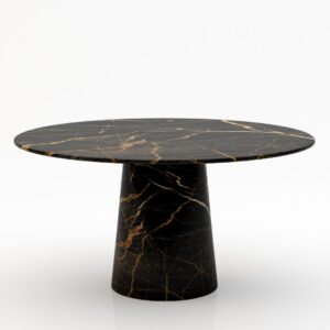 Ronde marmeren eettafel Gelato marmo Nero saint port laurent