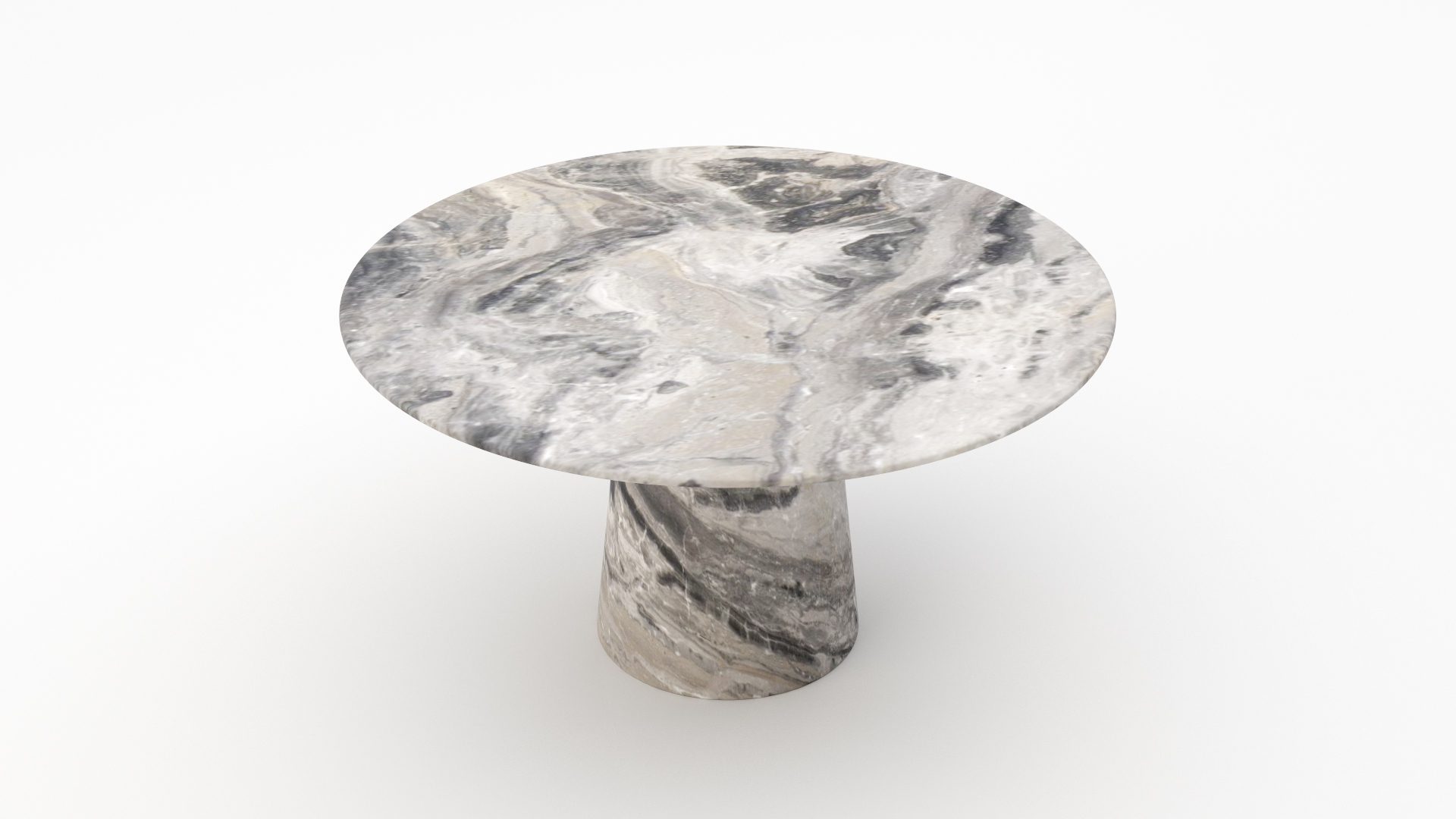 Ronde marmeren eettafel Gelato marmo Arabescato Orobico Grigio