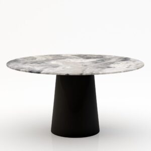 Ronde marmeren eettafel Gelato – Arabescato Orobico Grigio