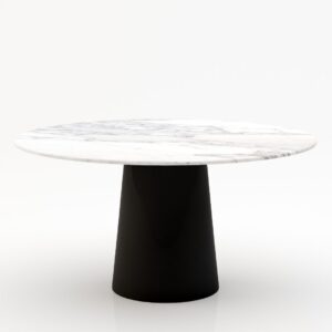 Ronde marmeren eettafel Gelato – Arabescato Carrara