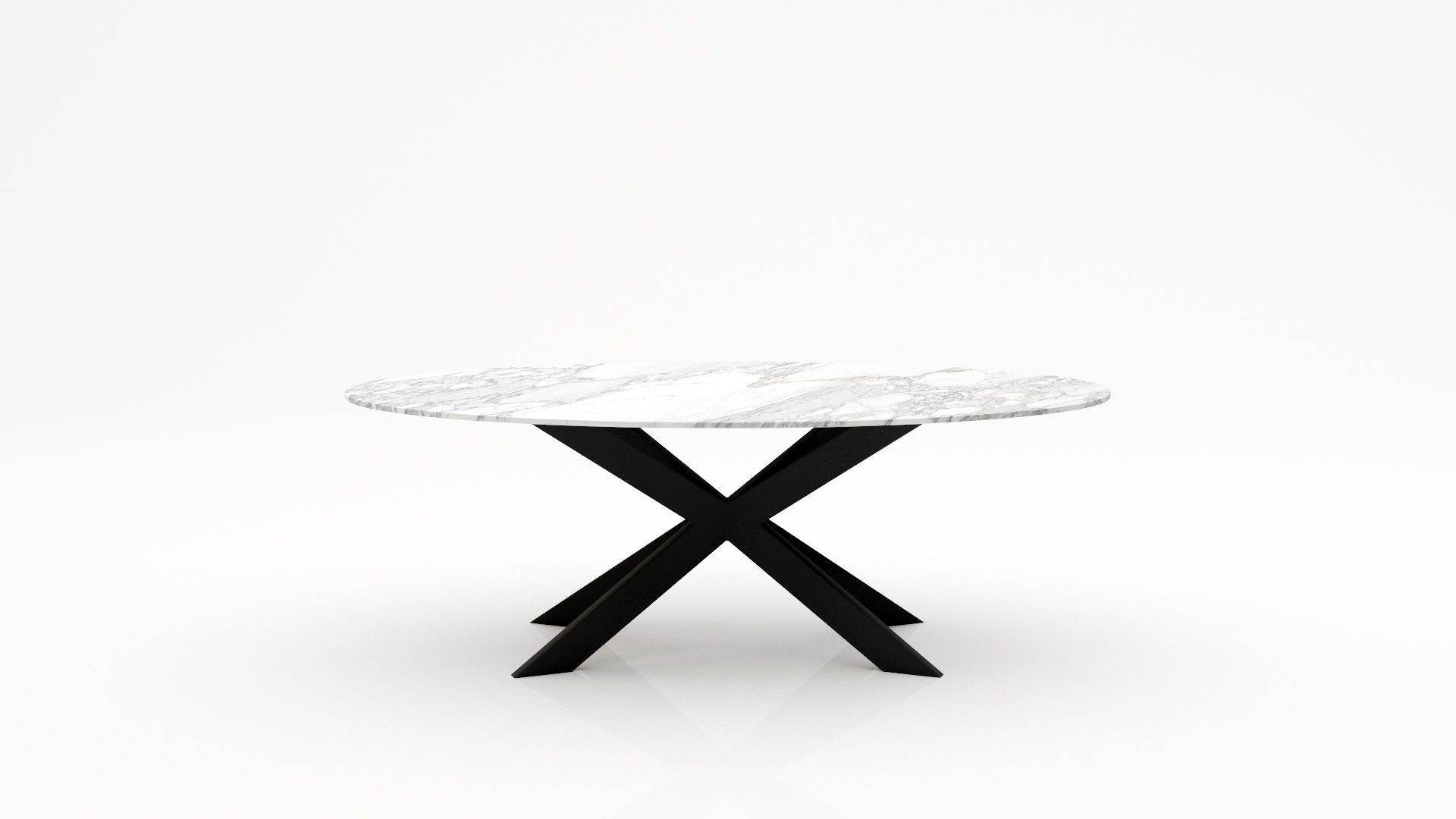 Ovale marmeren eettafel Matrix Farfalle – Arabescato Carrara