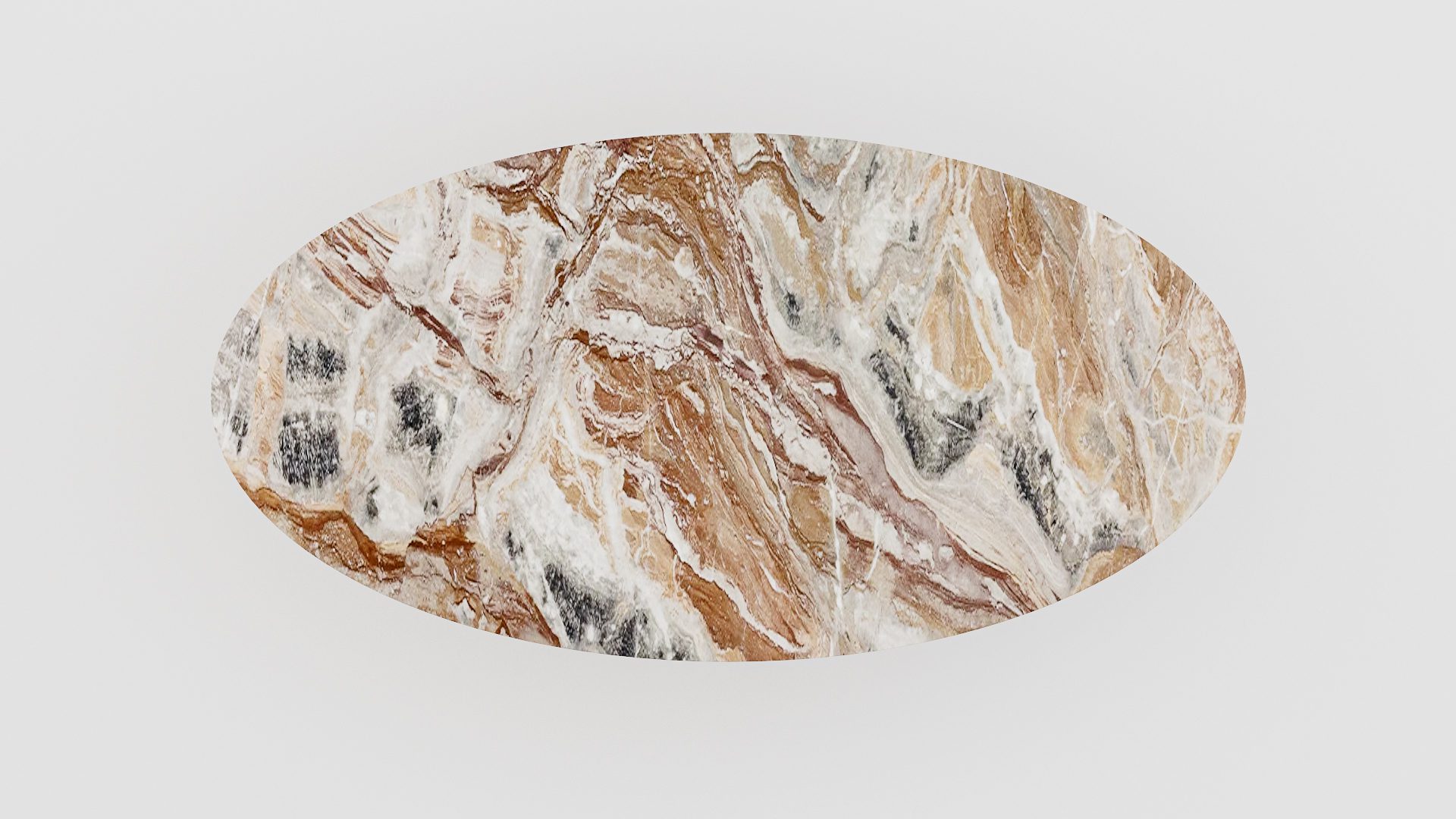 Ovale marmeren eettafel Matrix Farfalle Arabescato Orobico Rosso