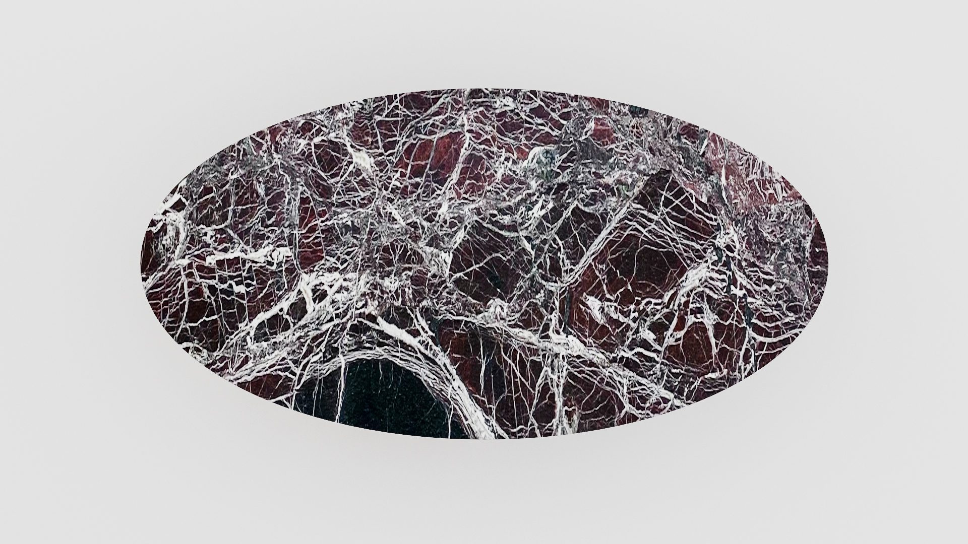 Ovale marmeren eettafel Matrix Farfalle – Rosso Levanto