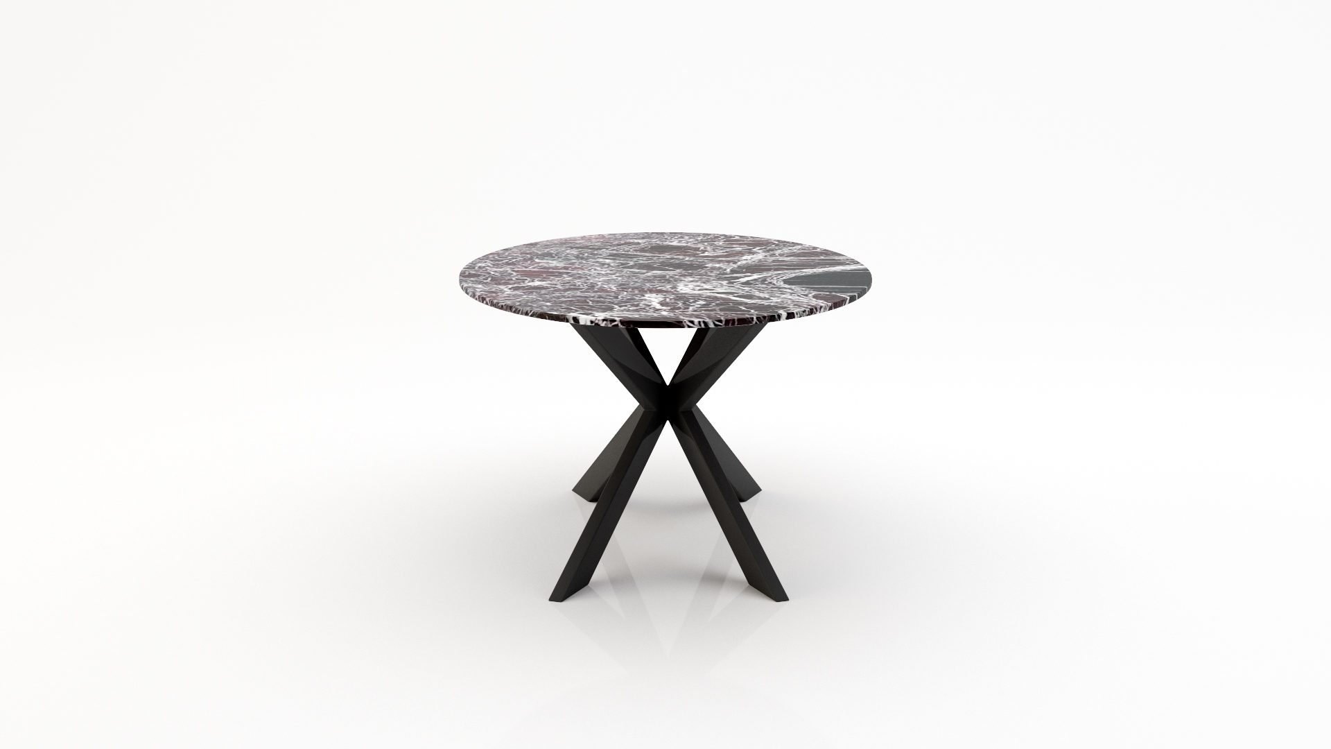 Ovale marmeren eettafel Matrix Farfalle – Rosso Levanto