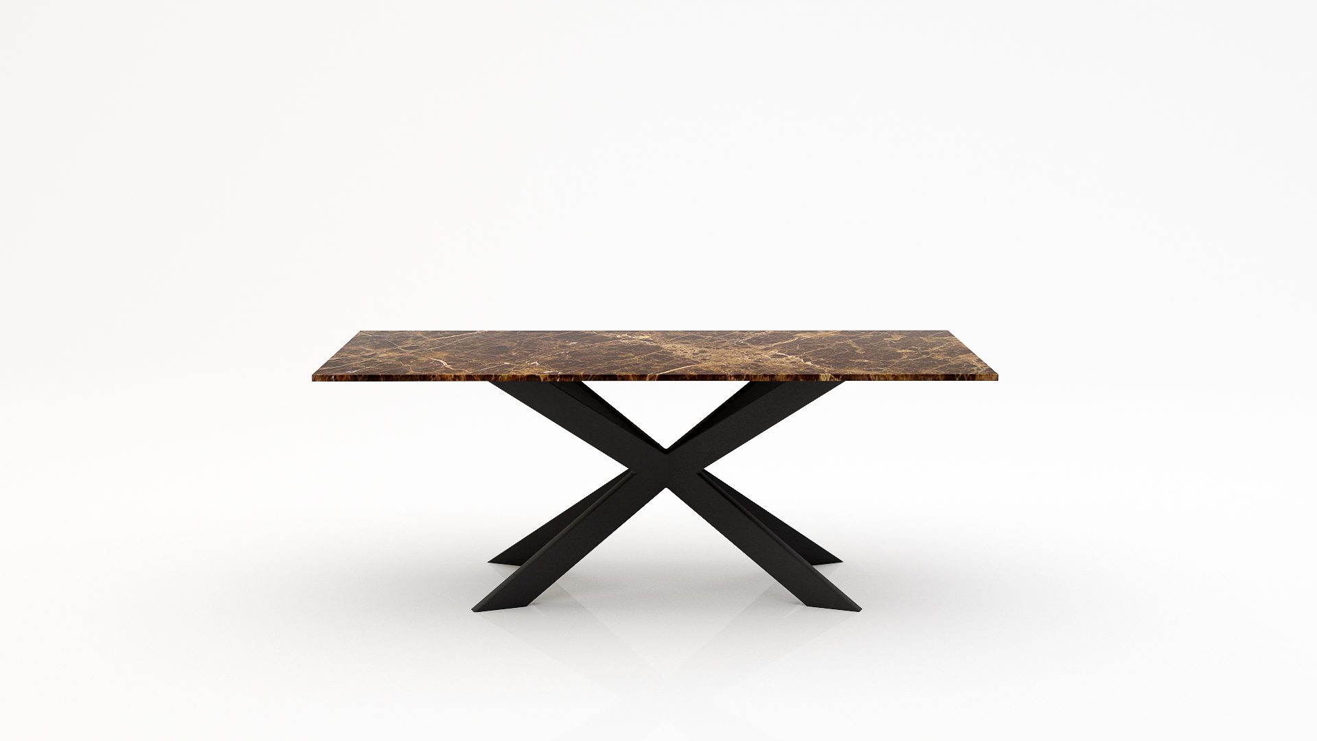 Rechthoekige marmeren eettafel Matrix Farfalle Emperador dark
