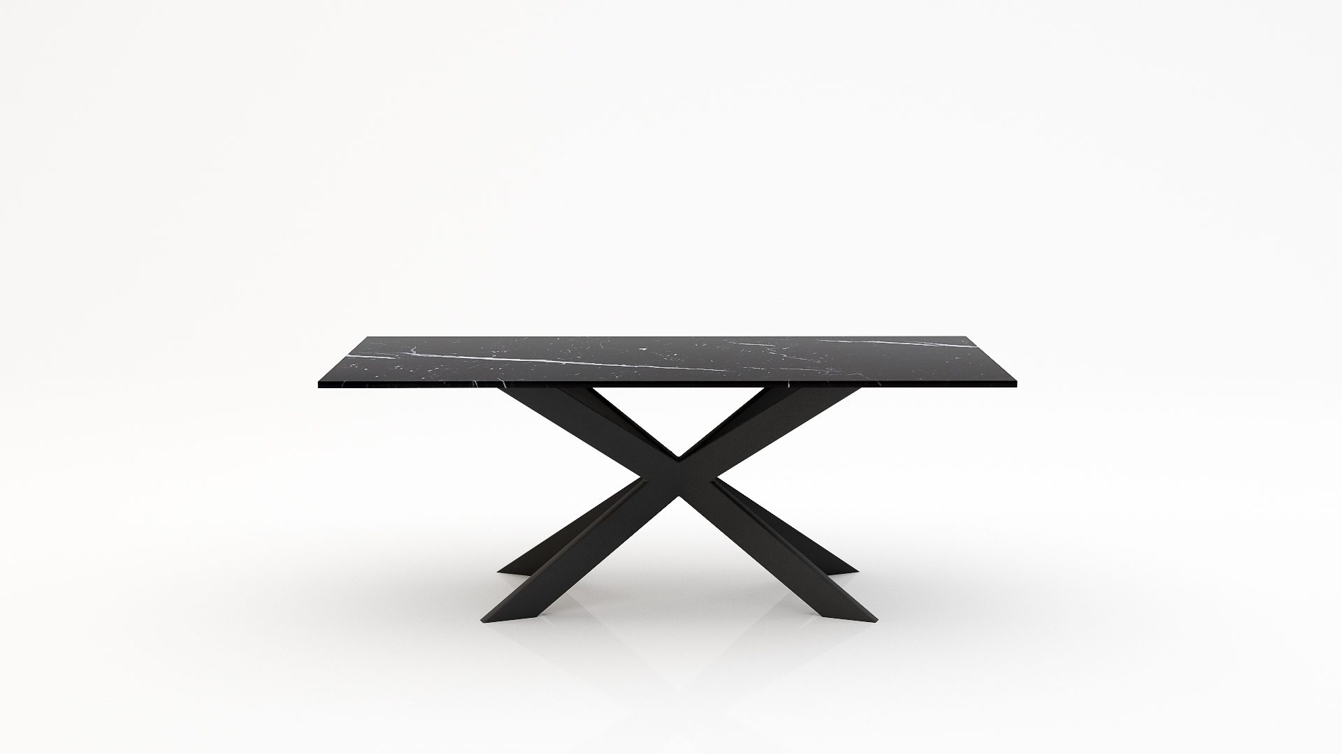 Rechthoekige marmeren eettafel Matrix Farfalle Nero Marquina