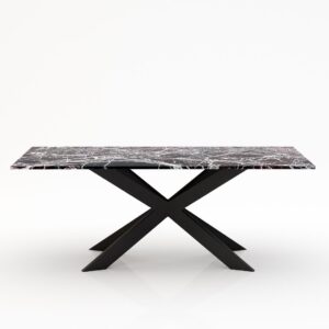 Rechthoekige marmeren eettafel Matrix Farfalle Rosso Levanto