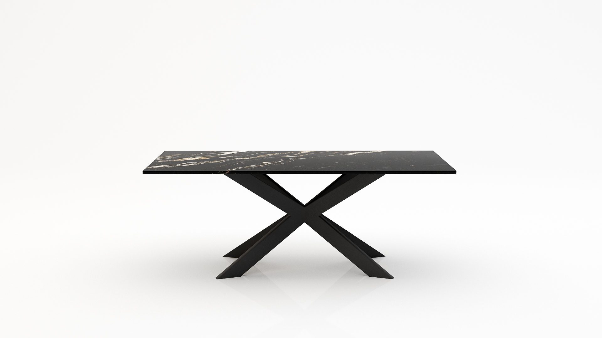 Rechthoekige marmeren eettafel Matrix Farfalle – Titanium